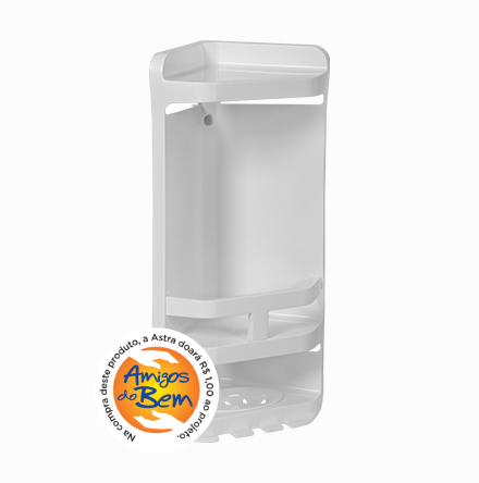 Plastic Double Corner Shelf with Soap Holder